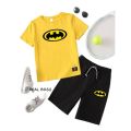 Real Boss- batMan Printed Summer Tracksuit For Kids ,2 Pieces Clothes Set, New Design Shirt And Short For Kids. 