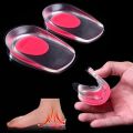 Gel Shoes Insoles Cushion Heel Cup Massage Pads Inserts Heel Pain Spur Silicone. 