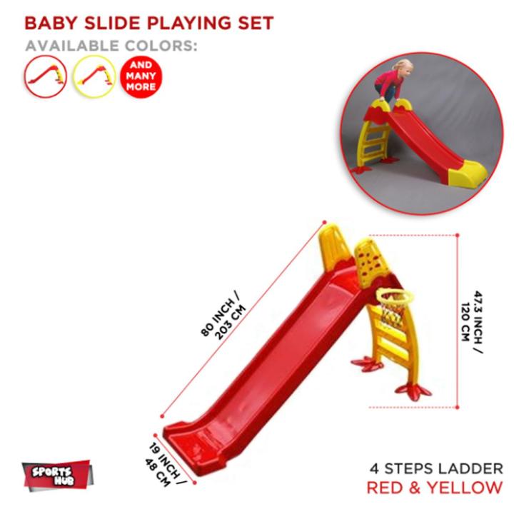 4 Steps Jumbo Kids Plasitc Slide and Climber with Basketball with Attached Net / Indoor Outdoor Playground Plastic Slides