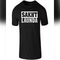 Black New Printed Cotton T Shirt Sakht Launda Haq Se Single Tshirt. 