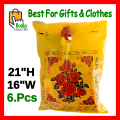 Thank You Shopping Bags 21" H x 16" W For Gifts & Clothes Plastic Shopping Bags D Handle (6.Pcs). 
