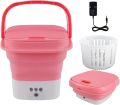 Portable Mini Washing Machine, Foldable Small Laundry Tub with Drain Basket Lightweight Washer Ultrasonic Cleaning Touch Screen and Timer Reusable Washing Machine for Baby Clothes Underwear Bra Sock. 