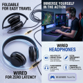 Pro-Studio Wired Over-Ear Headphones | Pure Audio No-Mic Headset | 3.5mm Universal Wired Connection with Ultra-HD Bass & Surround Sound | Foldable Ergonomic Headphone for Gaming, Music & Movies – One Click Pick. 