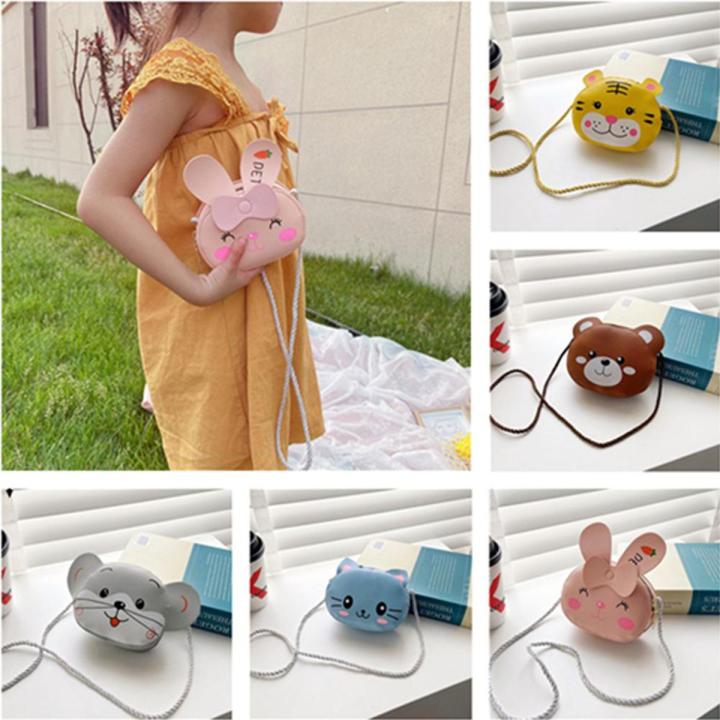1 x Animal Shape Kids Messenger Bag Cartoon Animal Shape Children's Shoulder Bag Messenger Bag Kids Girls Boys Animal Bag Crossbody Design Purse Handbags Bags PU Leather Cute Rabbit Bear Mouse Tiger Accessories Bag Gift
