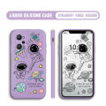 BILI for Realme GT Neo2 Back Cover Earth Planet Astronauts Multicolor Liquid Silicone Phone Case Soft Square Lens Protection Phone Cases. 
