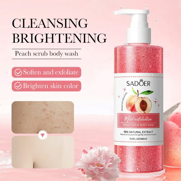 SADOER%20Honey%20Peach%20Vitamin%20C%20Fruit%20Skin%20Hydrating%20Body%20Wash%20Scrub%20Exfoliating%20Lightening%20Whitening%20Shower%20Gel%20300ml%20-%20Image%203