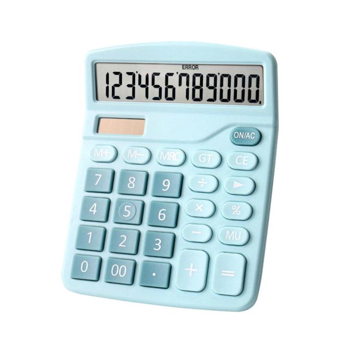 【DIV MALL】Desktop Calculator Standard Function Calculator with 12Digit LCD Display Solar Battery Dual Power for Home