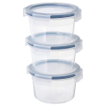 Food container with lid Ikea Pack Of 3 round/plastic, 750 ml. 