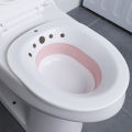 Sitz Bath Toilet Bidet Tub with Flusher for Postpartum Care White Pink. 