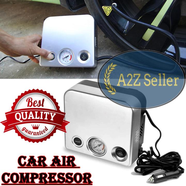 Professional Car Air Compressor - Electric Car Air Pump - 2 in 1 Inflator / Deflator Machine - Portable Device For Air Pressure - Tire Inflator With Gauge - Tyre Pump Pressure - Universal Air Pump For Vehicle Cars Sports Balls Bicycle & Motor Bikes Tires