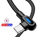 OLAF USB Type C Cable Fast Charging 90 Degree USB C Cable For Samsung S8 S9 S10 Xiaomi Mobile Phone Charger Micro Usb Cables. 