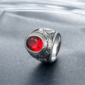 vintage Masonic ring black gemstone Freemason men jewelry titanium ring. 