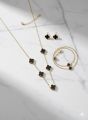 Luxury Black Clover Gold Plated Jewelry Set – 3 Pcs. 