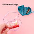 SP DEALZ Acrylic Heart Shape Jewelry Organizer Rings Earrings Holder Box Transparent Mini Storage Organizer Portable Display Storage Box for Travel and Trip (Blue). 