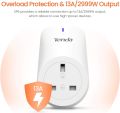 Tenda SP6 Smart Plug, Alexa Plug 13A WiFi Plug Works with Alexa & Google Home, APP Remote Control, Schedule & Timer Function, Wireless Smart Socket No Hub Required,2.4GHz Only. 