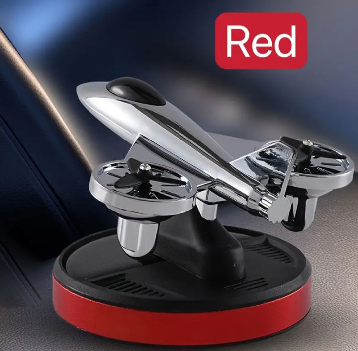 Solar Powered Aeroplane Jet Car Aroma Diffuser Air Freshener With Refill Perfume