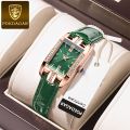 POEDAGAR Women's Watch Luxury Rhinestone Quartz Watch Retro Rectangle Pointer Analog WR PU Leather Wrist Watch. 