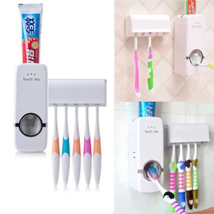 Automatic%20Toothpaste%20Dispenser%20with%20Toothbrush%20holder%20Wall%20Mount%20Rack%20Bathroom%20Tools%20Set%20White%20-%20Image%203