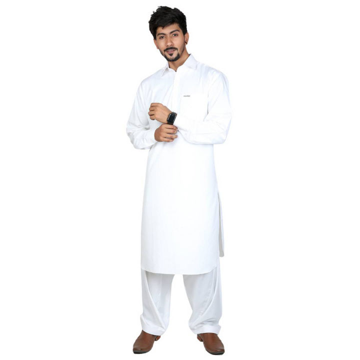 Peter Sham Signature Wash&Wear Off White Shalwar Kameez For Men