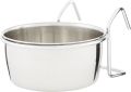 Stainless Steel Feed & Water Bowl Large with Hanging clip macow gray cage birds 1 pc. 