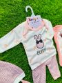 New Style Bunny 5 pcs Dress For Newborn Baby With Wrapping Sheet And Bib. 