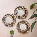 3 Pcs Beautifull Wall Decor Mirror  - Fancy Wall Mirror Décor Decoration Mount Tv Backdrop Party Room Hanging Suns Best for Decoration Purpose. 