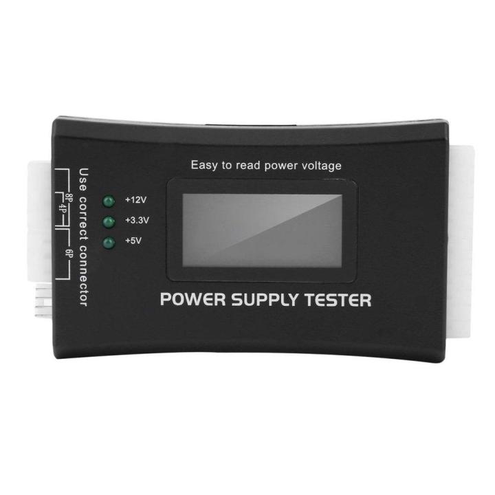 TE Computer PC Power Supply Tester Checker 20/24 pin 4 SATA HDD ATX BTX Meter (Black)
