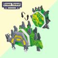 Green forest Dinosaur Transformer Wear Resistant Children Transforming Dinosaur Car Mold Toy. 