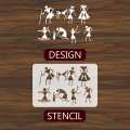 Warli & Ancient Art Reusable Stencil for Canvas and wall painting ID 4503. 