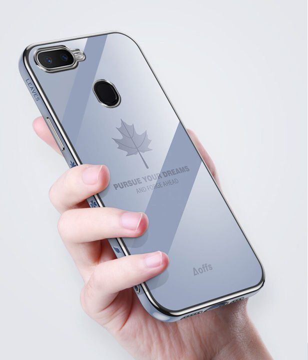 For%20OPPO%20A7%20Cover%20+%20Wrist%20Strap%20Fashion%20Shiny%20Maple%20leaf%20Plating%20Square%20Bumper%20Phone%20Case%20Soft%20TPU%20Silicone%20Shockproof%20Protective%20Back%20Cover%20-%20Image%204