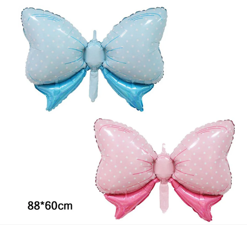 1pc Large Blue Pink Bow Foil Balloons Kids Birthday Home Party Decoration Girl Gift Inflated Globos Baby Shower Helium Balloon