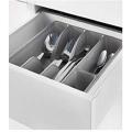 - Multi Purpose 5 Compartments Kitchen Cutlery Drawer Organizer Plastic Tray Large With Lids. 