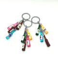 Multi Colors Resin Bottle Keychain Drop Dangle Home Car Key Ring Holder Women Girls Purse Bag Charms Bulk Hanging Decorations. 