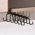 Under Cabinet Double Row Coffee Cup Holder Mug Holder with 10 Hooks, Under Shelf Hanging Mug Rack, 10 Hanging Hooks for Mug Cup Kitchen Utensils Display. 