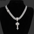 Ice Out Pendant Necklace Full Iced Cubic Zirconia High Quality Iced Out Men Chain Hip Hop Fashion Jewelry Gift For Party. 