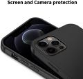 iPhone 12 Pro Max Matte Black Soft Silicone Flexible TPU Slim Back Cover Shockproof Protective Case. 