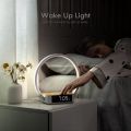 WILIT Bedside Table Lamp, Touch Lamp with Alarm Clock with Qi Wireless Charging Wake-up Light, LED Desk Lamp 3-Grade Dimmable Nightstand Light for Bedroom, Living Room, Office Model B17. 