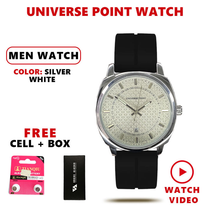 Universe Point Magnetic Lock Watch for Men with Soft Silicone Strap Water Resistant Design Quartz Movement and Date Display for Everyday Wear
