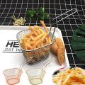 Mini French Fry Chips Baskets Net, 4-Inch Stainless Steel Square French Fry Basket Holder Suitable for Chips, Onion Rings, Chicken Wings, Silver. 