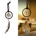 Graceful Hot Boho Key Chain Ring Metal Feather Tassels Dream Catcher Keyring Keychain Brown One Size Brown. 