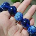 Natural Blue Flower Amber Bracelet Men Women Real Baltic Amber-beads Elastic Beaded Bracelet Bangles Fashion Jewelry Accessories. 