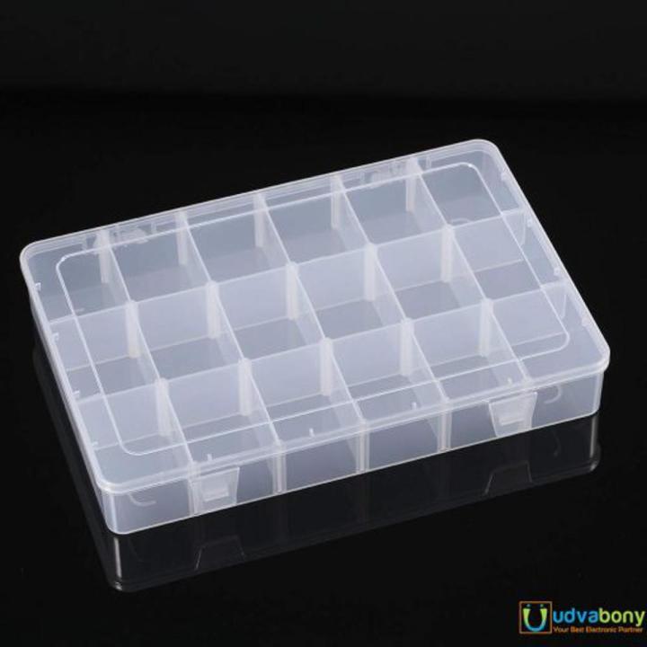 Components Storage Box 18 Slots Multi Functional Transparent Plastic Storage Box Case 18 Grid Adjustable Slots 18 Compartments For Jewelry Parts & Electronic Parts Storage