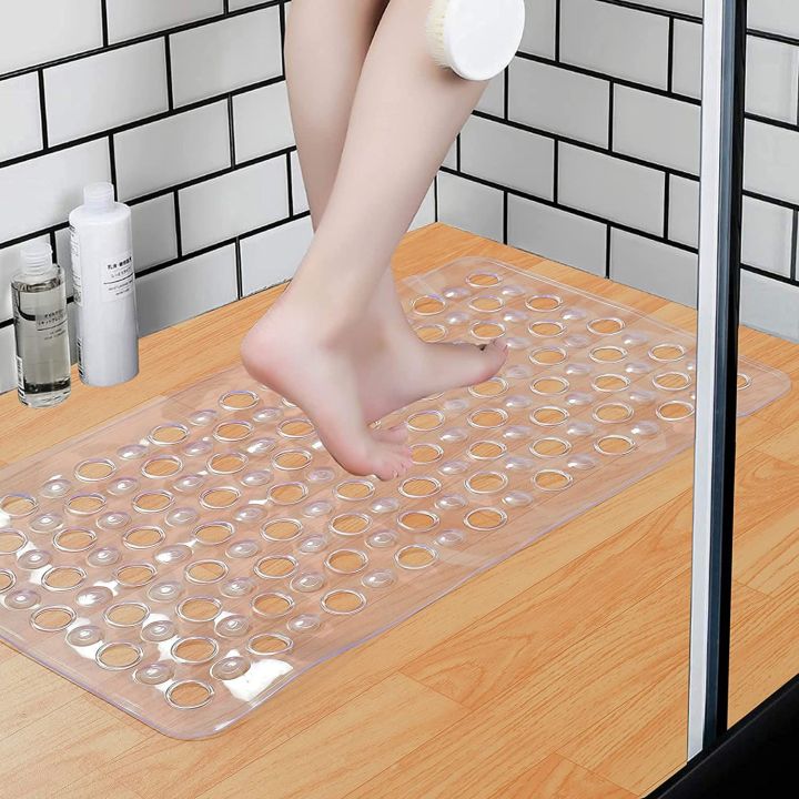 Rubber Anti Slip Bathroom Shower Mat with Drain Holes and Suction Cups Daraz.pk