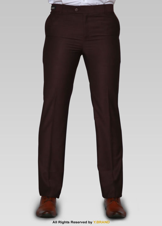 YBRAND-MAROON & BLACK MICRO CHECK    Dress Pant for men DP-1013