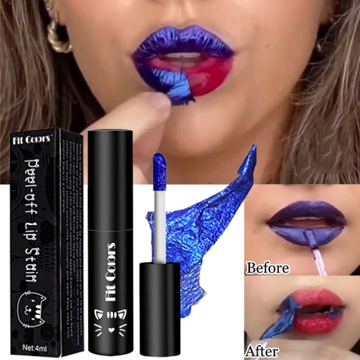 Fit Colors 5 Colors Peel Off Lip Gloss Amazing Non-Stick Cup Matte Velvet Liquid Lipstick Waterproof Lasting Tear-Off Red Lip Tint Makeup