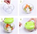 Manual Garlic Chopper Grinder with Peeler Hand Pull Food Slicer 3 Blades Cutting Mix for Fruit, Vegetable, Onion,Tomato. 
