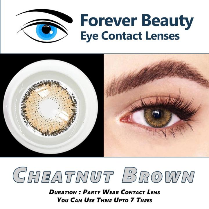Cheatnut Brown COSMETIC COLORED CONTACT LENSES Eye Contact Lenses Forever Beauty / Disposable Lenses / Lense, Eye Lense / Color Lense / Eye Lenses For Girls Women Men