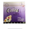 Cobra Lubricated Spike Condom - 4 Pieces. 