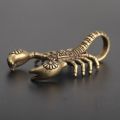 Solid Brass Scorpion Mini Statue Handmade Car Key Chain Ornaments Crafts Copper Vintage Miniatures Figurines Desk Decoration. 