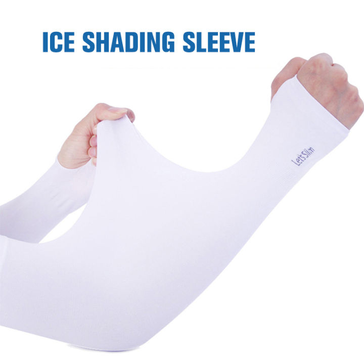 2Pcs UV Sun Protection Cooling Arm Sleeve Cover For Glove Run Golf ...